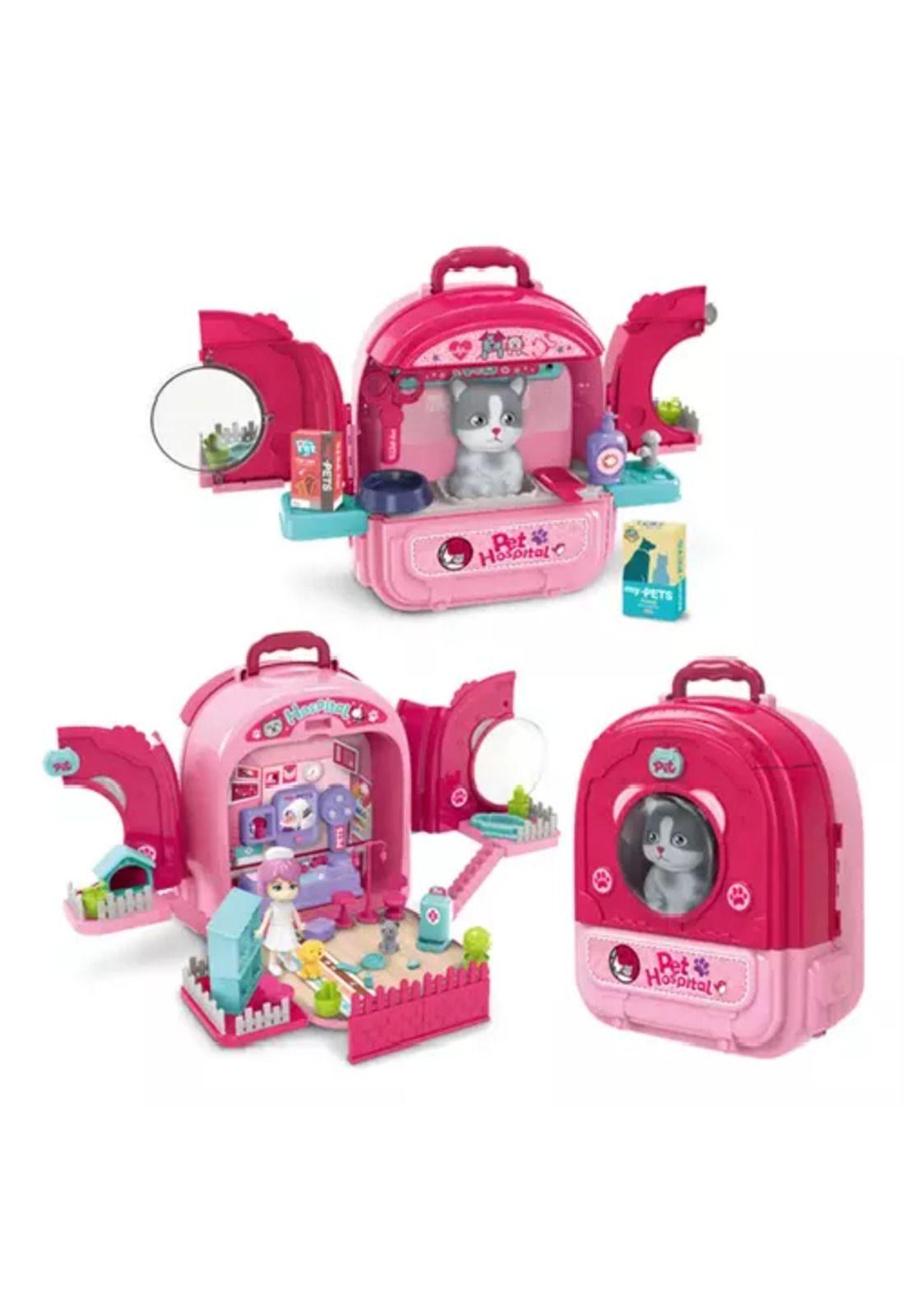 Maleta 3 en 1 para cuidados de mascotas, gato, hospital-4