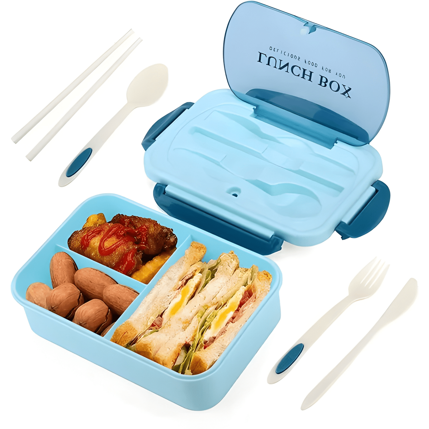 Taper hermético para comidas con cubiertos-0