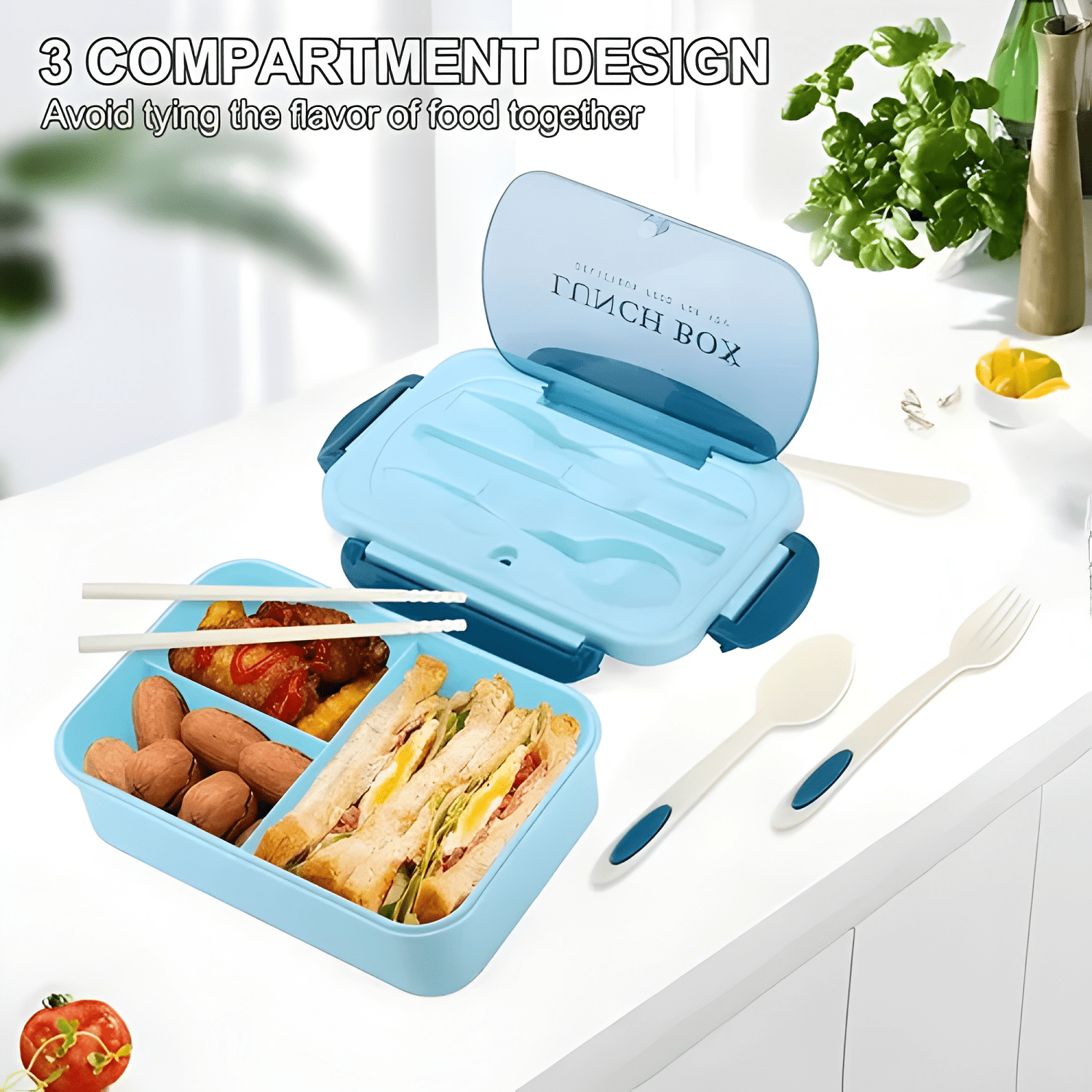 Taper hermético para comidas con cubiertos-1