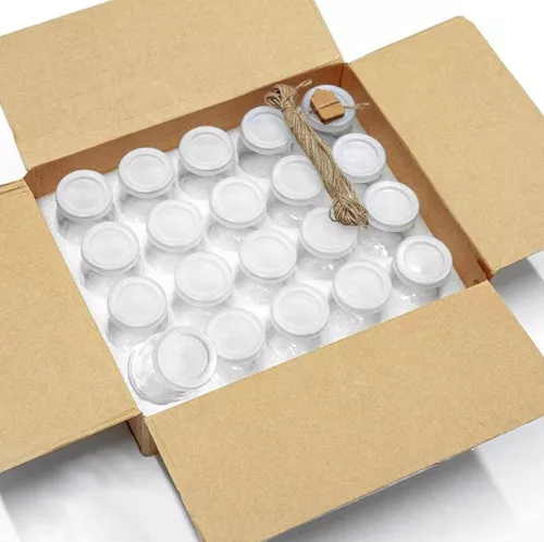 40 Vasos Vidrio Con Tapa Yogurt Postre Sopa 130ml-3