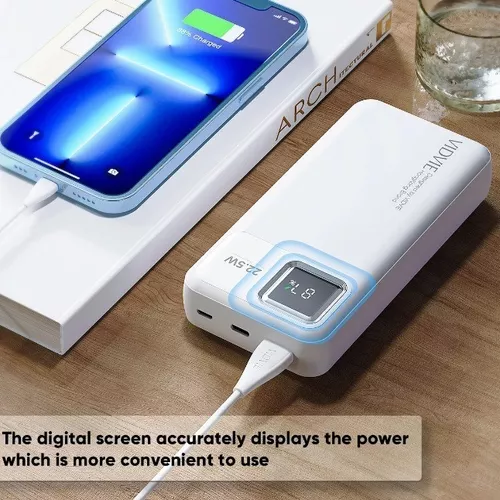 Power bank Vidvie 20000 mAh carga rápida color blanco-2