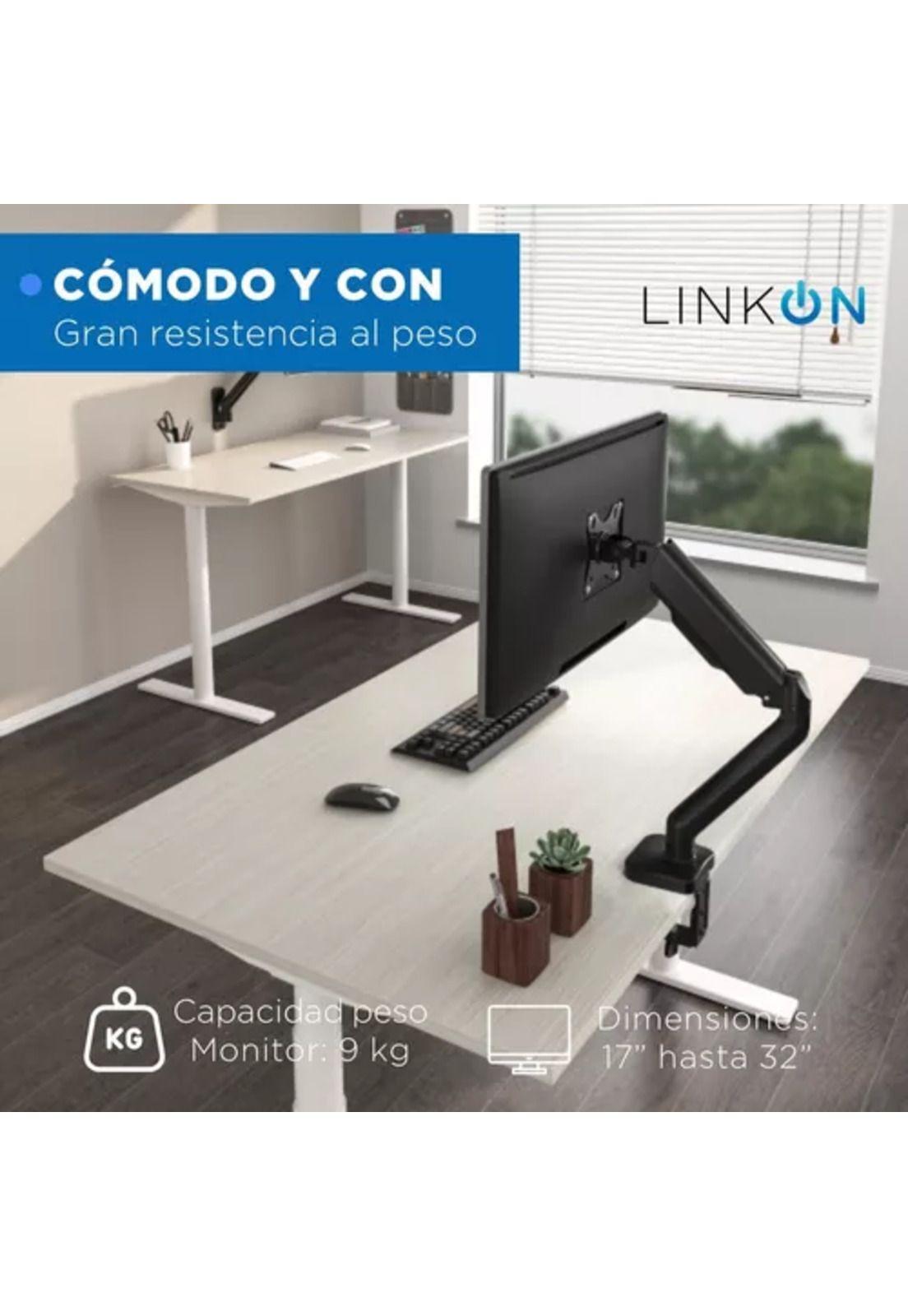 Soporte brazo para monitor resorte a gas de escritorio-2