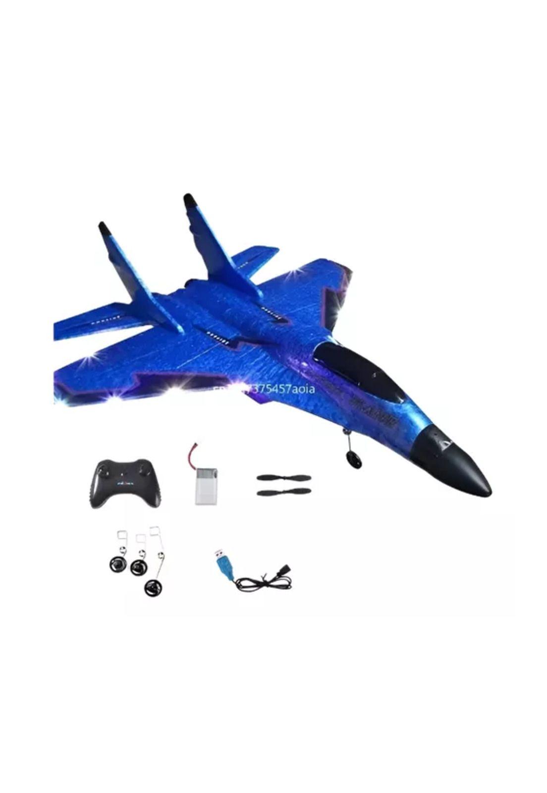 Avión de combate a control remoto de juguete Su-35 AMC azul-1