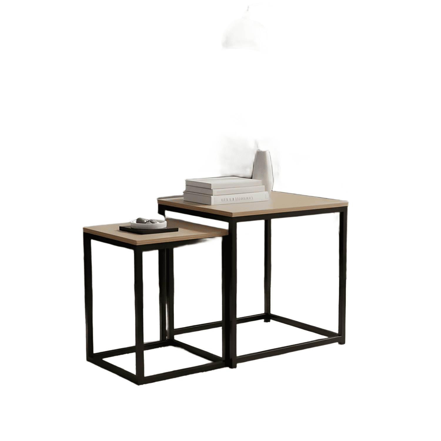 Set 2 Mesas Laterales Centro Industrial Elegante Minimalista-0