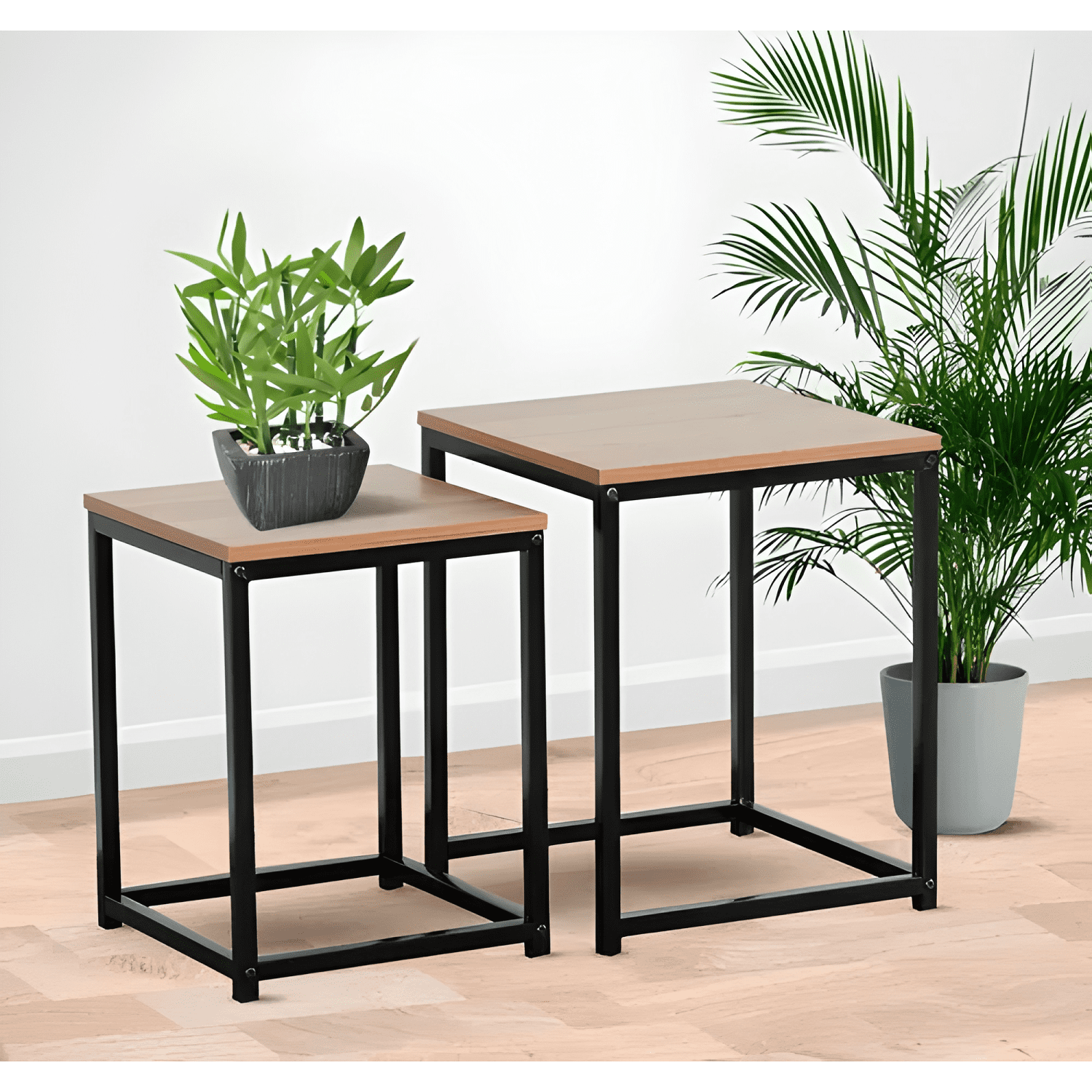 Set 2 Mesas Laterales Centro Industrial Elegante Minimalista-3