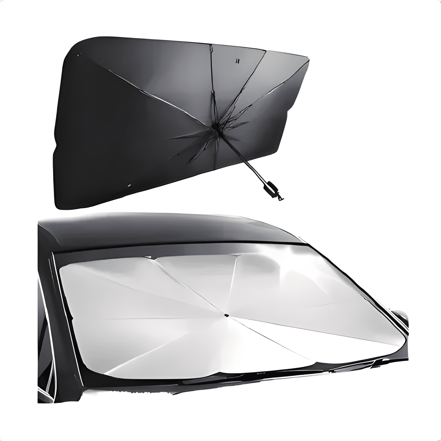 Quitasol Sombrilla Auto Parasol Parabrisas Retráctil-0