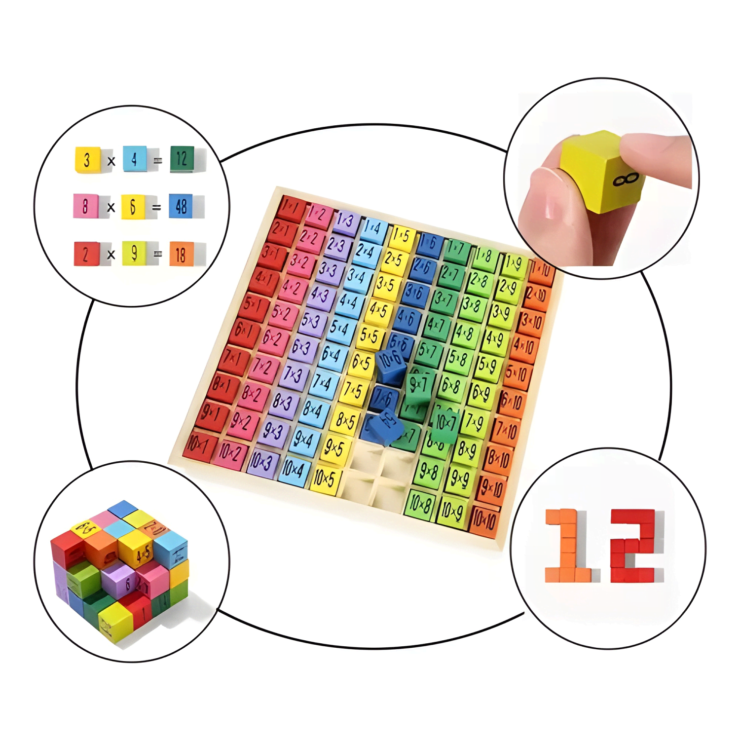 Juego de aprendizaje tabla de multiplicar madera niños-2