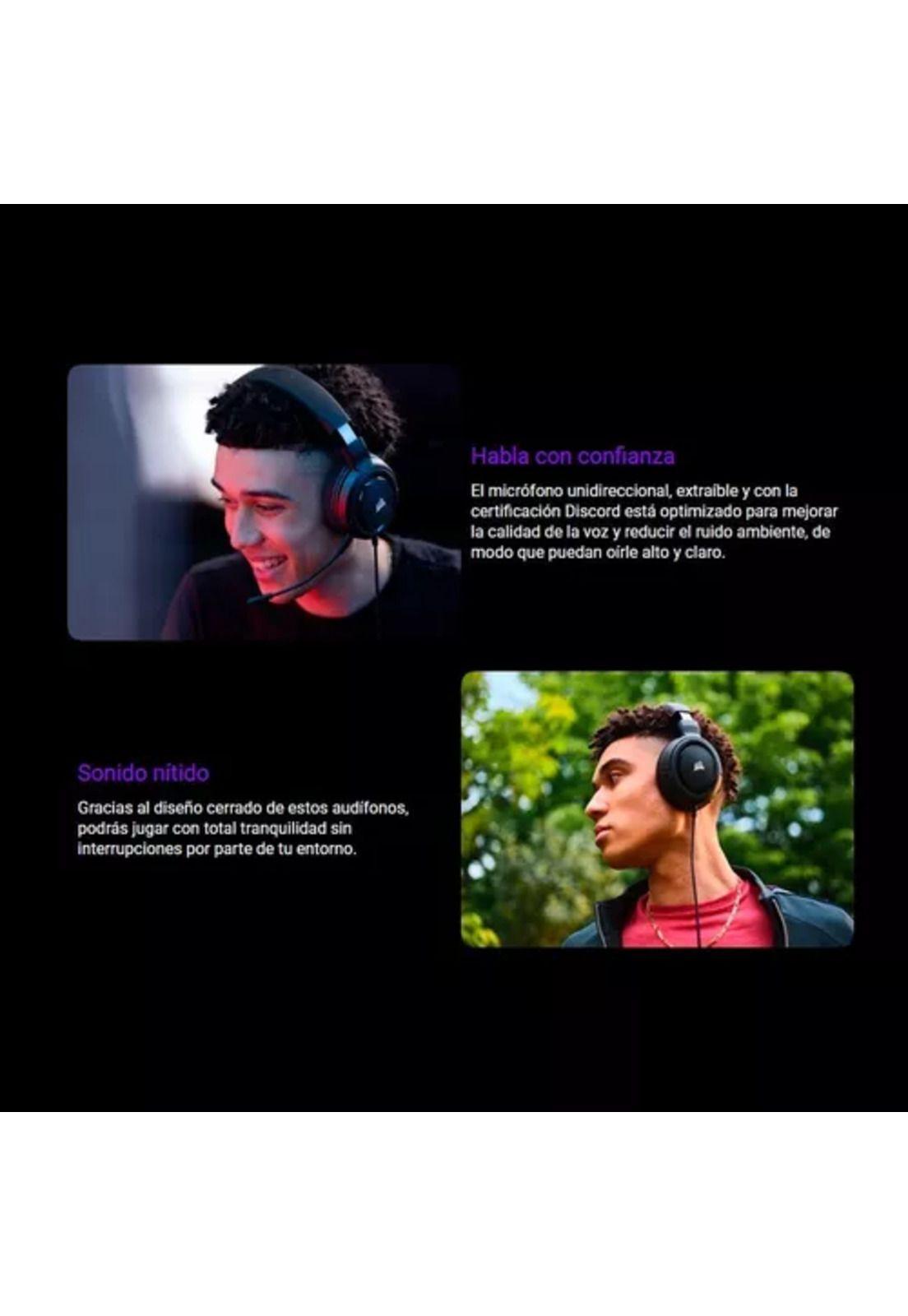Auriculares gamer Corsair HS35 stereo carbon rojo-5