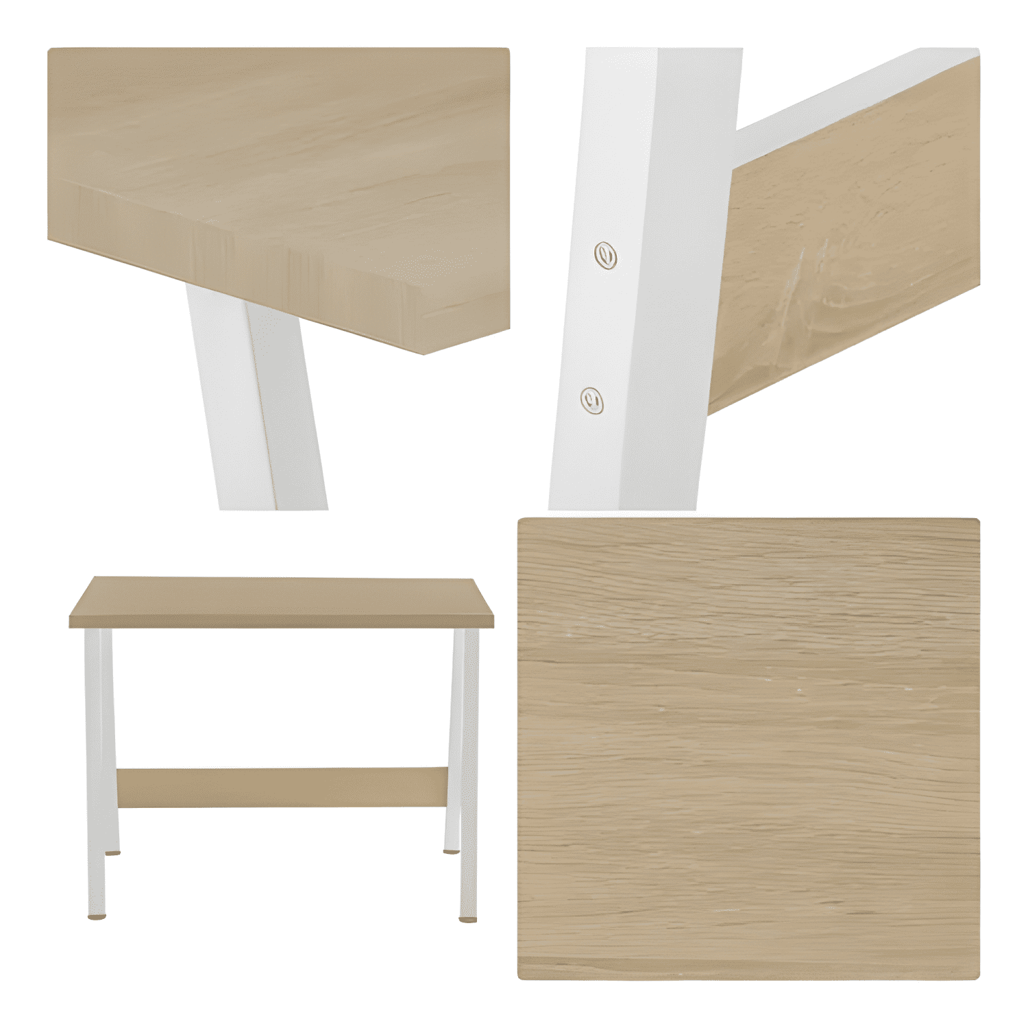 Escritorio de oficina 100x58x75cm y oak Blanco-3