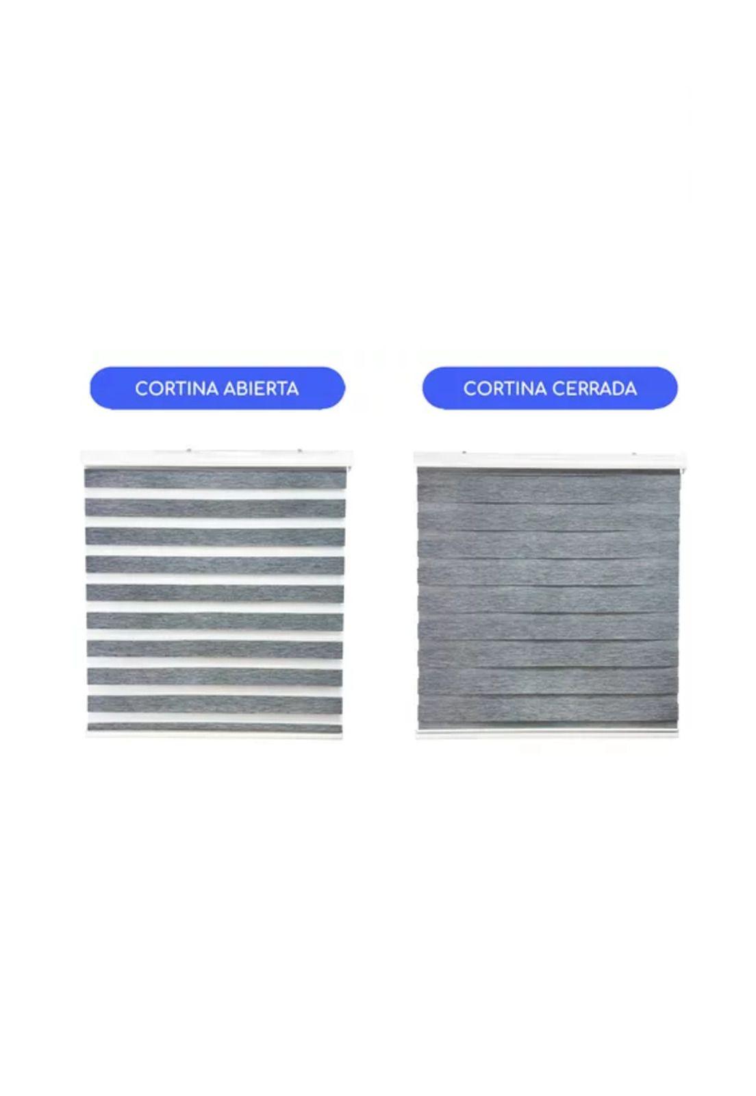 Cortina Roller Duo Zebra Día Noche 150x200cm Gris Jaspeado-6
