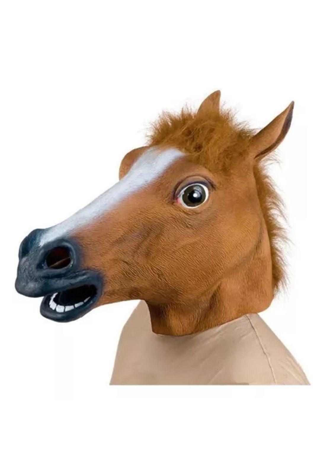Máscara de caballo de lujo, látex, cosplay, cabeza completa-1