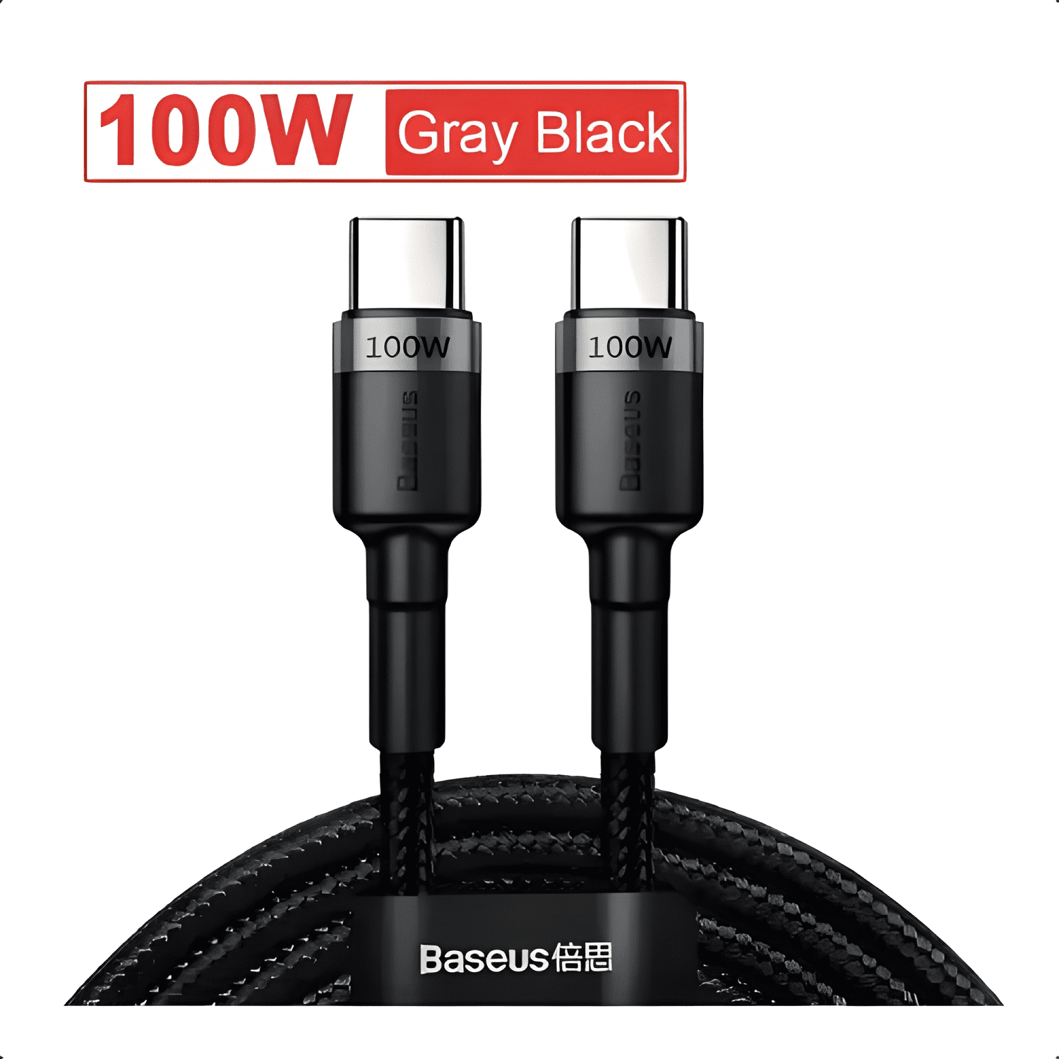 Cable USB c a tipo-c 100w carga rápida 1m reforzado Negro-2