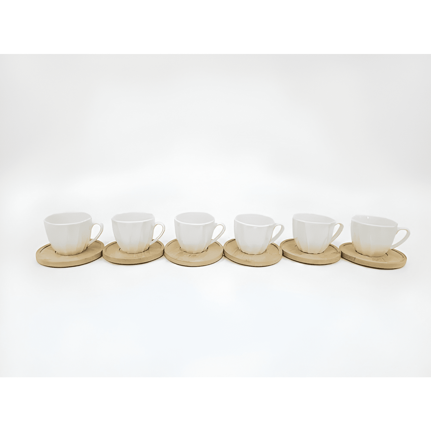 Set de taza para cafe cerámica y platos de madera bambu100ml-3
