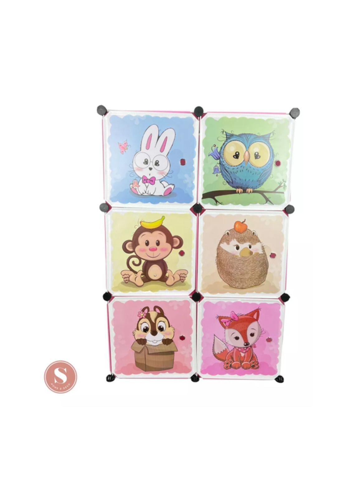 Closet organizador para niños, color rosado-3