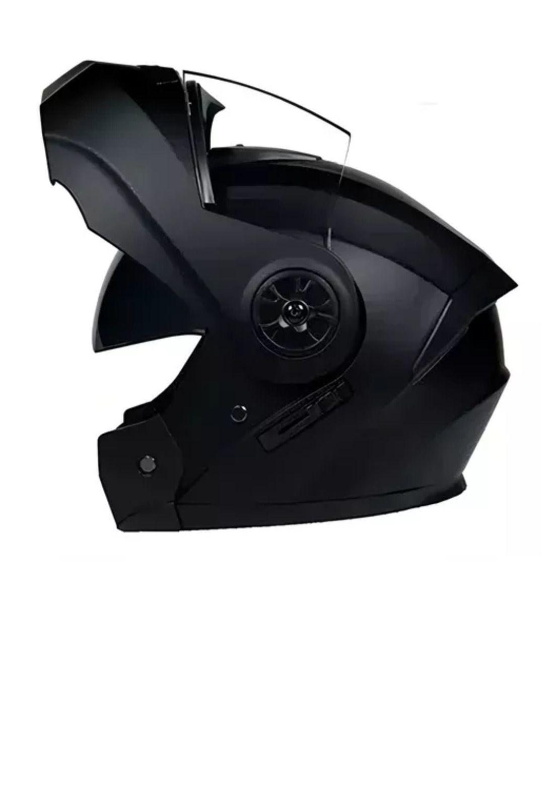 Casco para moto FGN 862, negro brillante abatible, talla M-1