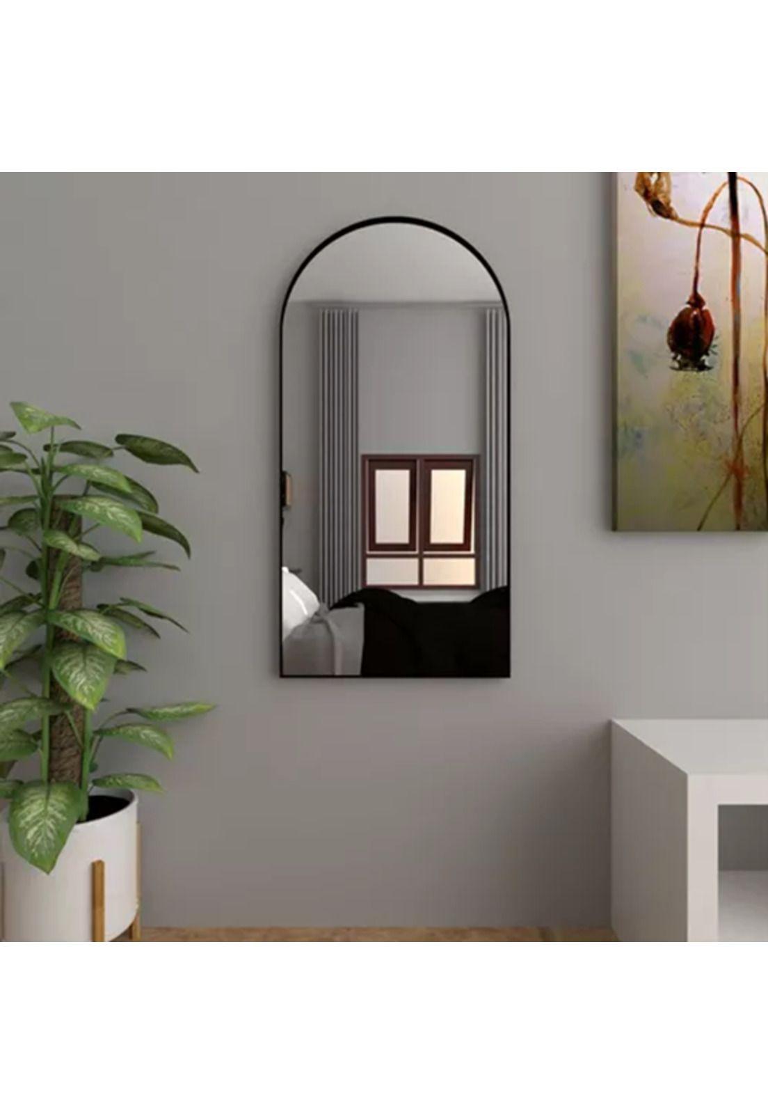 Espejo Rectangular Negro con Marco en Estructura Metálica-2