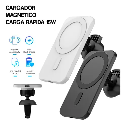 Cargador y soporte inalámbrico para iPhone MagSafe auto negro-2
