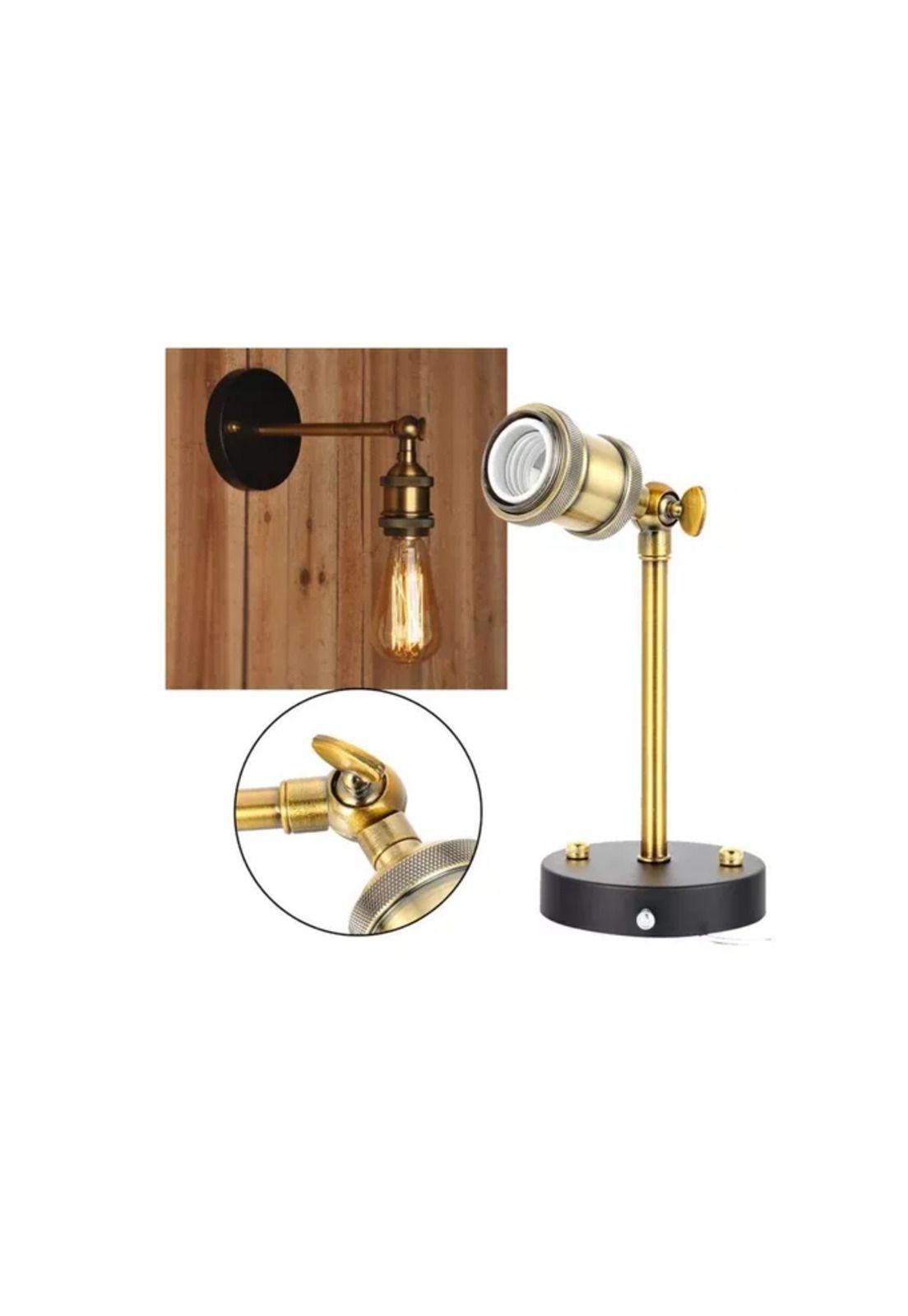Aplique lámpara foco led muro E27 bronce decoración cobre-2