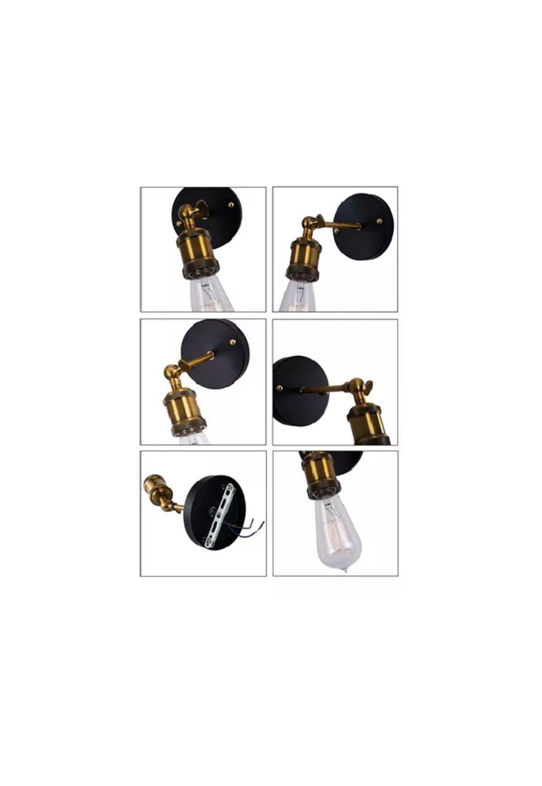 Aplique lámpara foco led muro E27 bronce decoración cobre-3