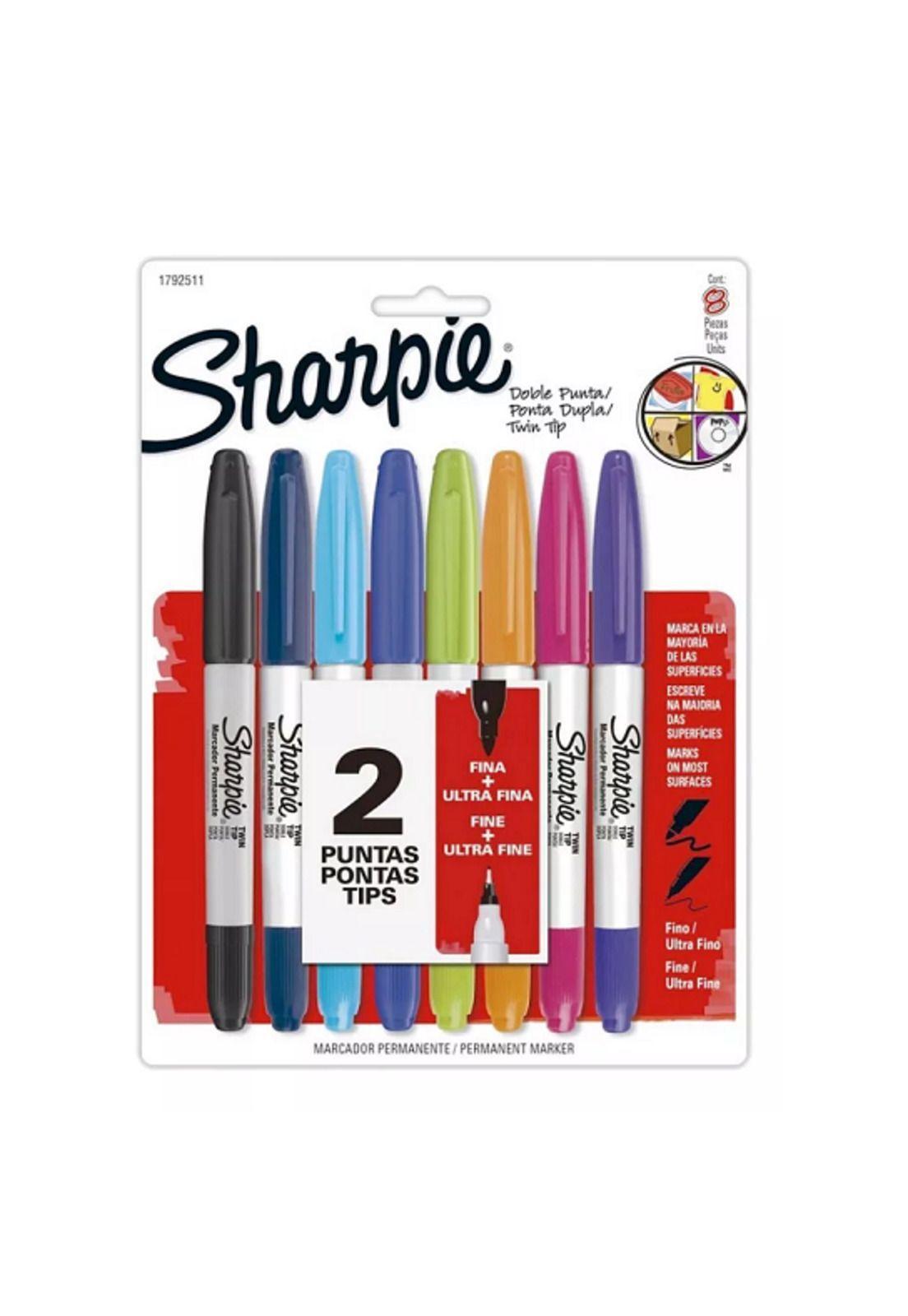 Set 8 marcadores sharpie doble punta multicolor-4