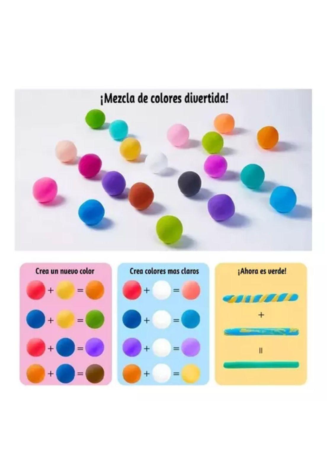 Arcillas y masas mágicas 12 colores + herramientas de moldeado-2