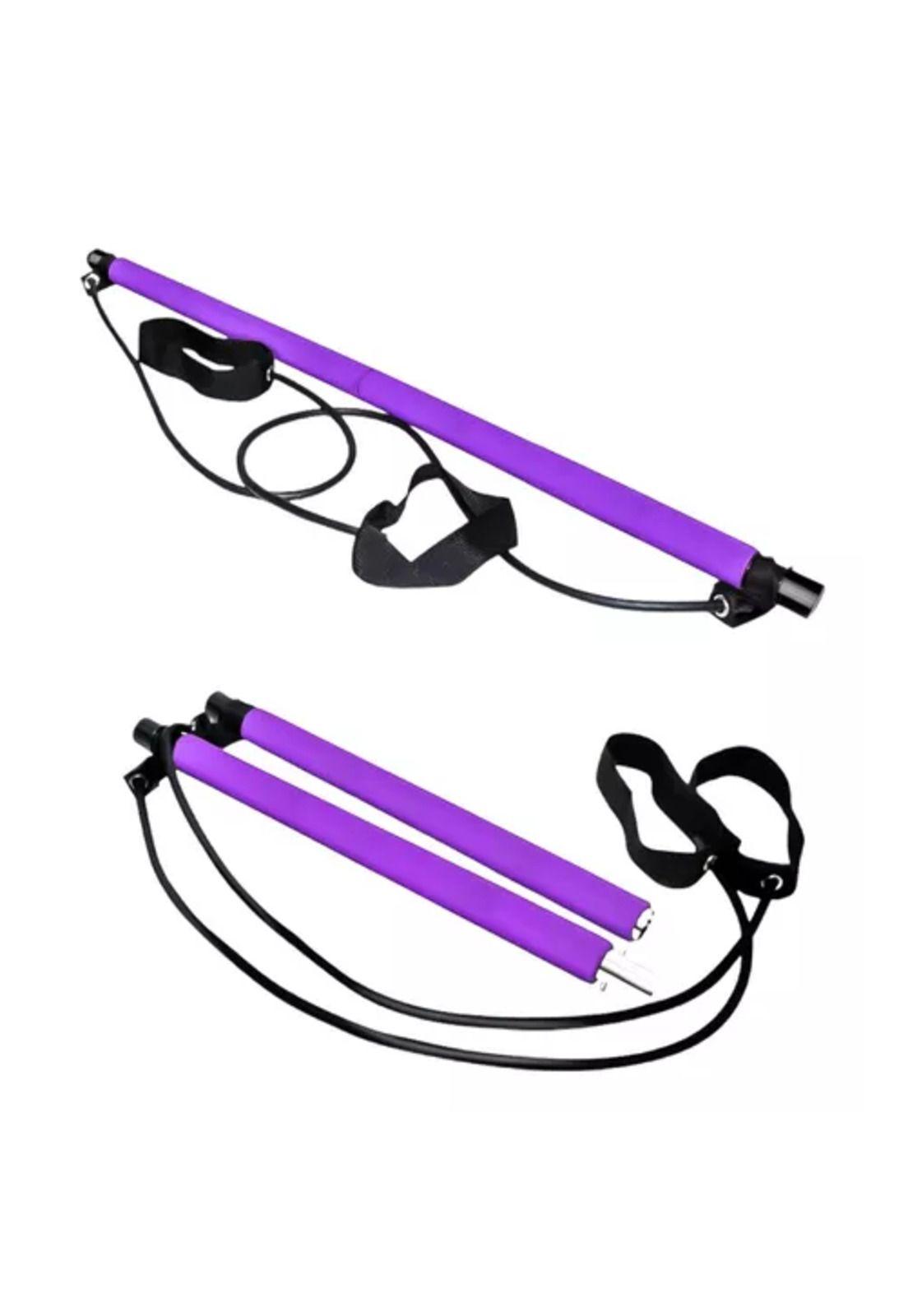 Barra de Pilates con bandas elásticas de resistencia, yoga, color morado-3