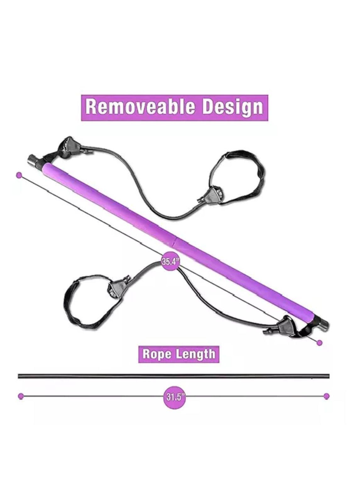 Barra de Pilates con bandas elásticas de resistencia, yoga, color morado-7