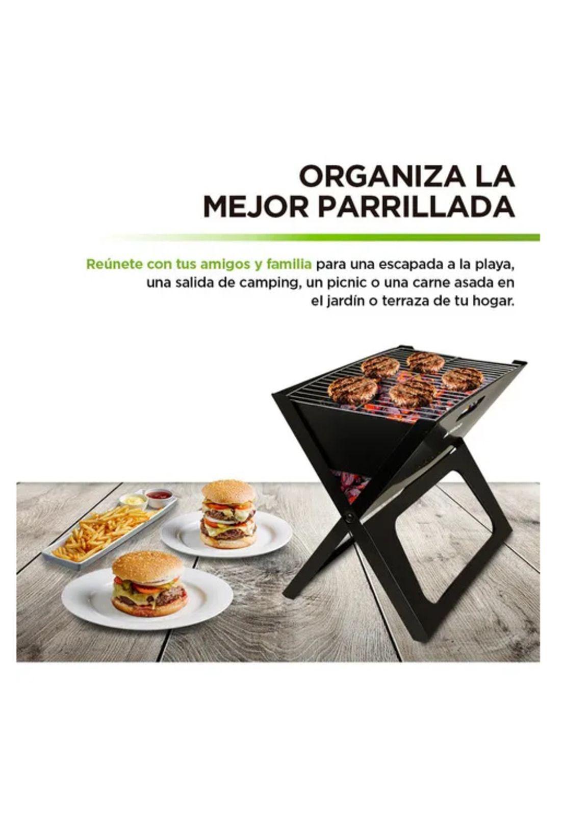 Parrillera plegable de carbón portátil para asados color negro-3