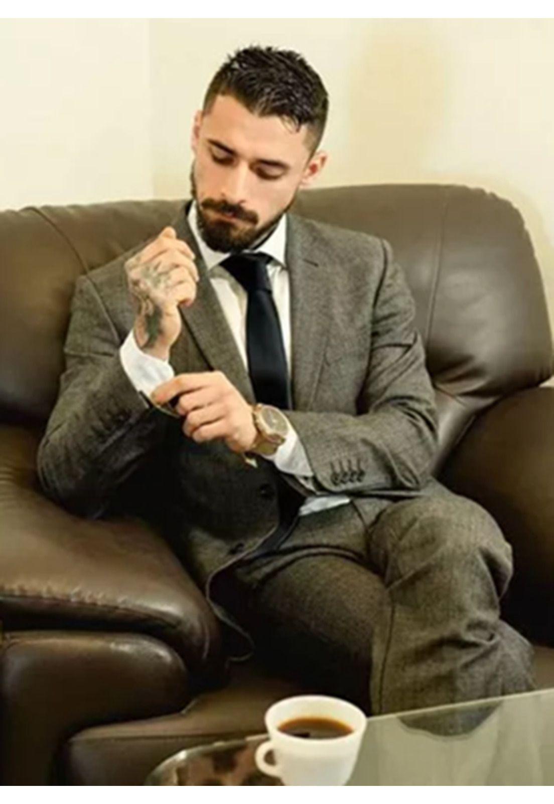 Corbata traje de vestir, negro-5