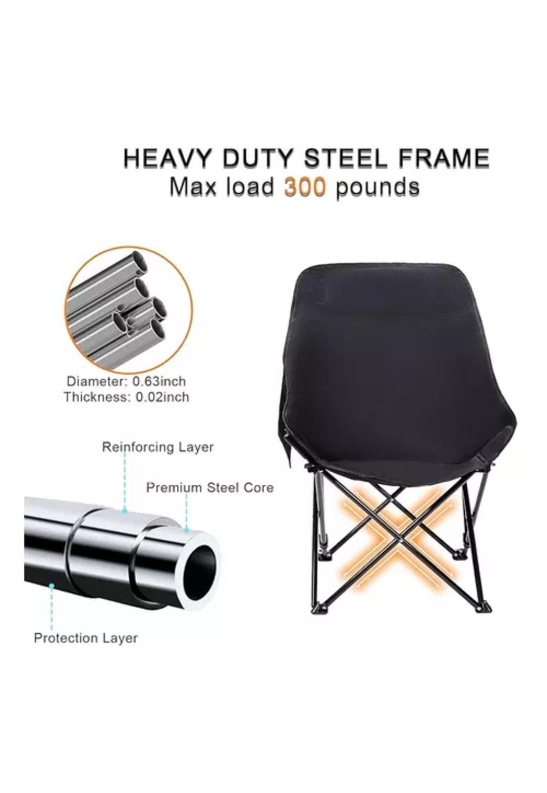 Silla plegable de camping con bolso portátil negra-3