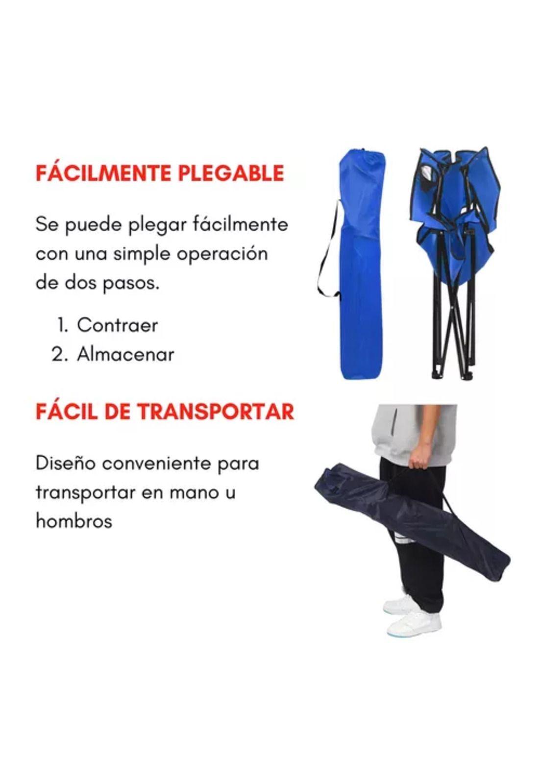 Silla plegable de camping para picnic y playa azul-6