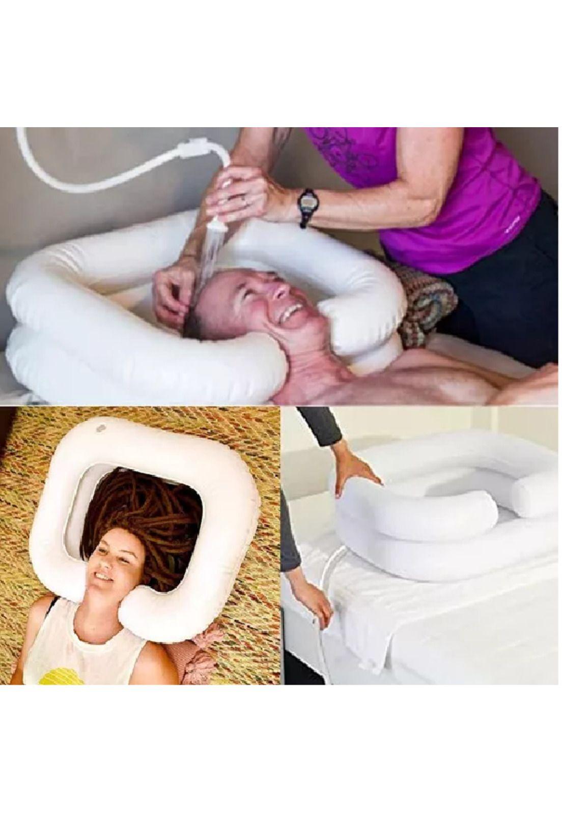 Lavapelo Inflable Portátil para Lavado de Cabello en Cama Peluquería-6