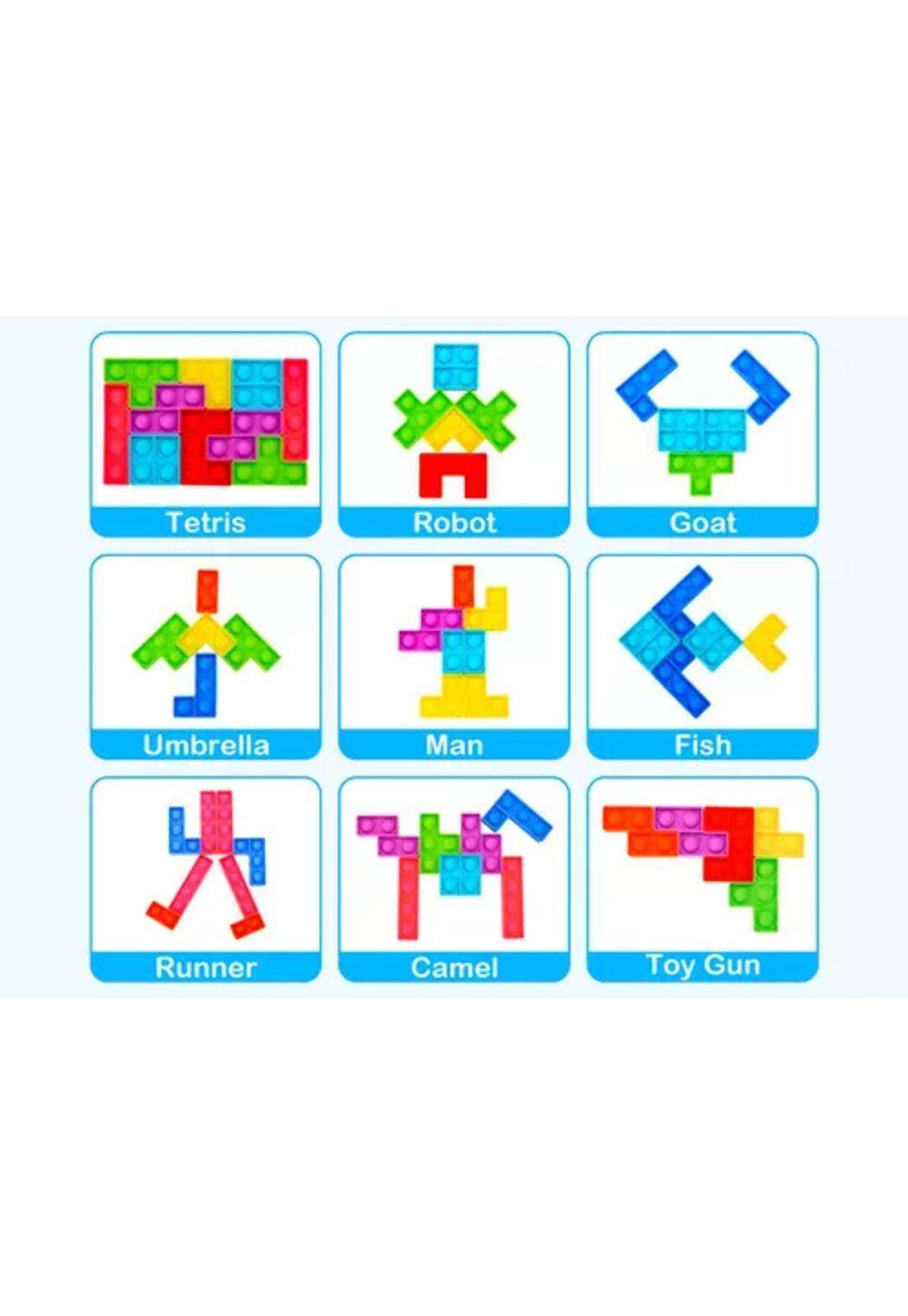 Juego Pop It rompecabeza burbujas bloques Tetris puzzle, rosado-1