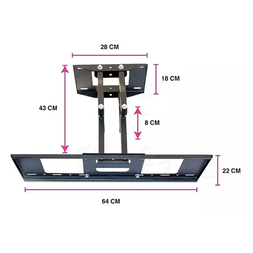 Soporte TV brazo doble 180 grados 32-70 pulgadas negro-3