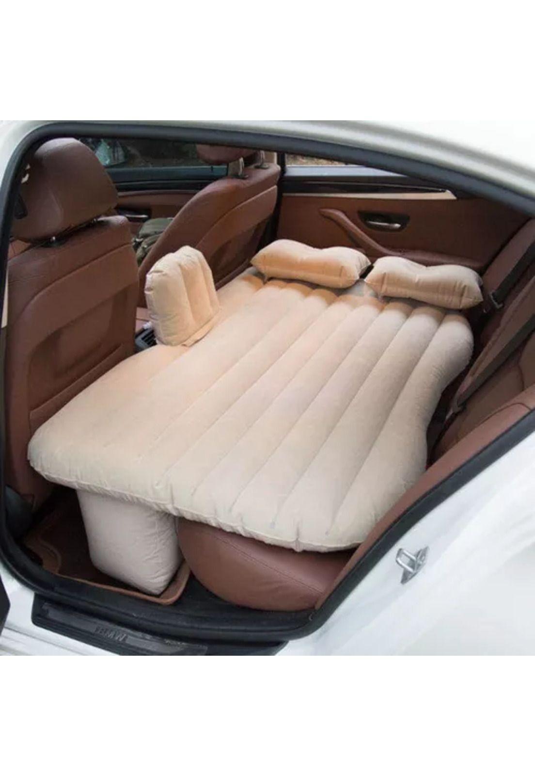 Colchón inflable con compresor 12V y 2 almohadas para auto, color gris-2