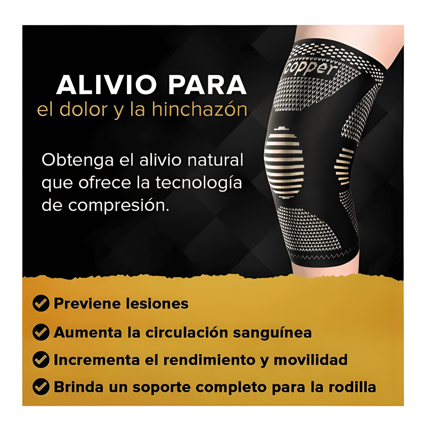 Rodillera de compresión con fibra de cobre-2