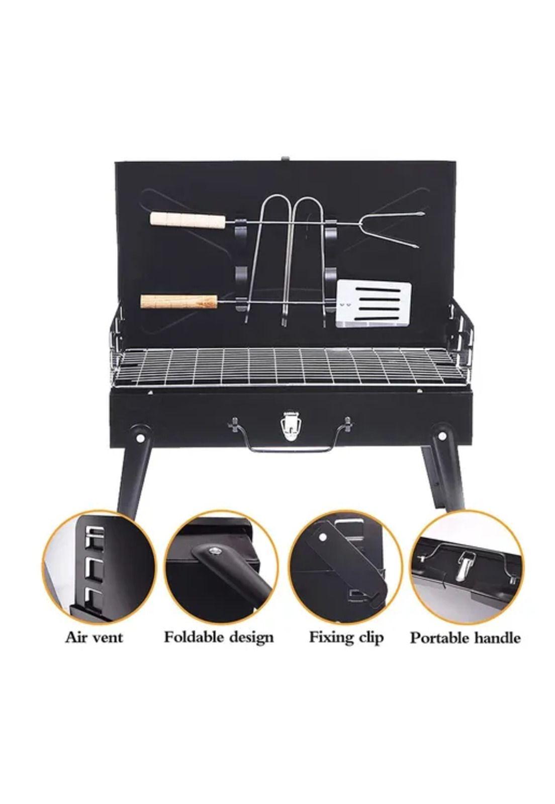 Parrilla asador de carbón plegable mini portátil para aire libre-1
