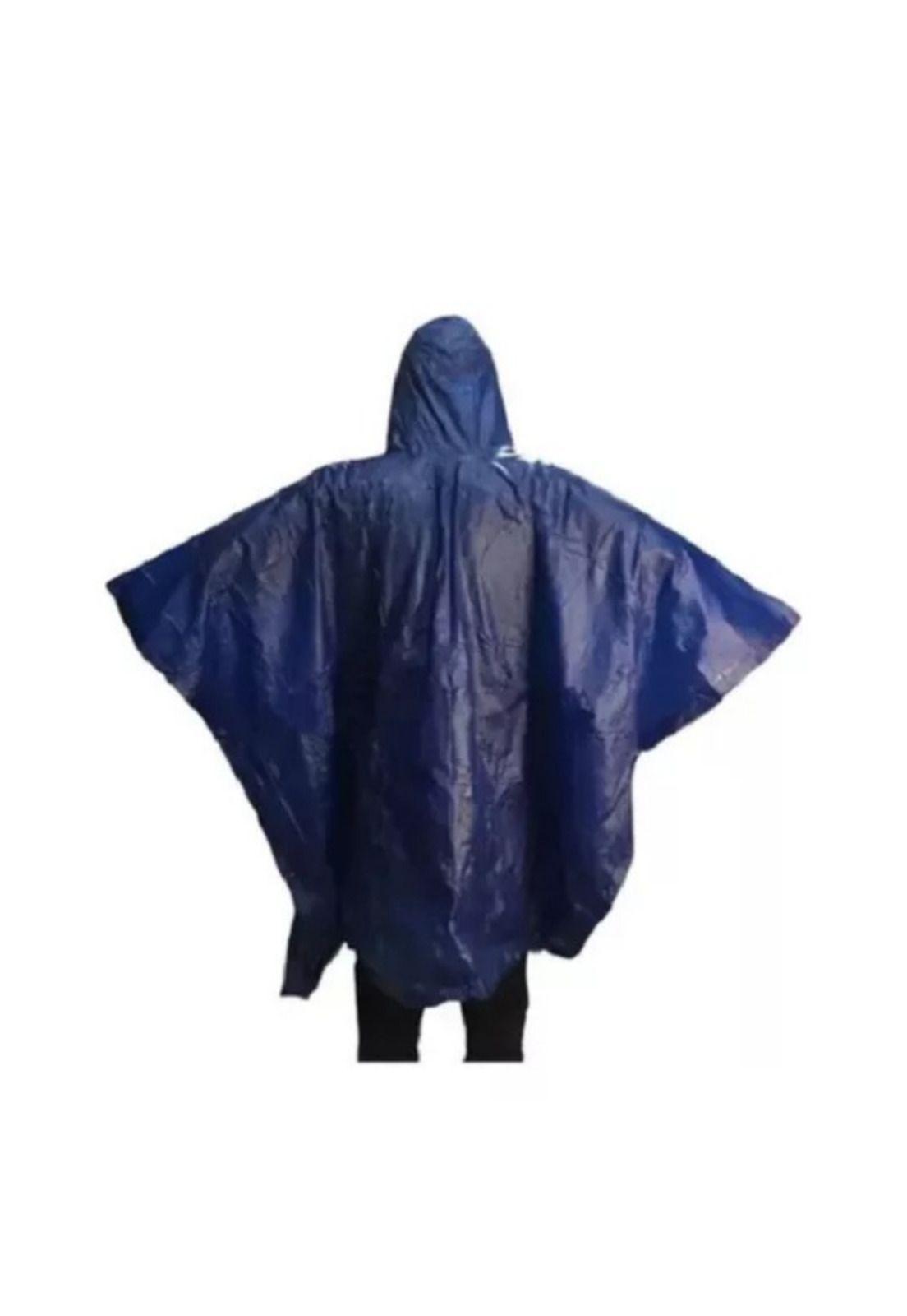 Poncho Impermeable Militar, Poncho para Lluvia, Capa Lluvia Color Azul-2