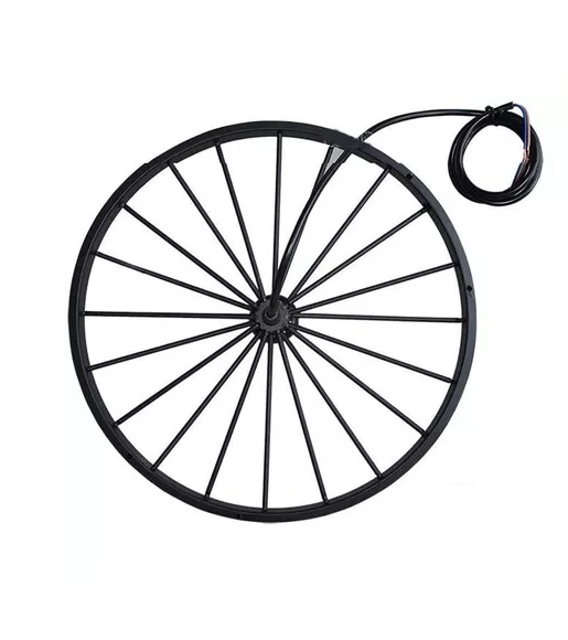 Lámpara rueda vintage colgante techo color negro-0