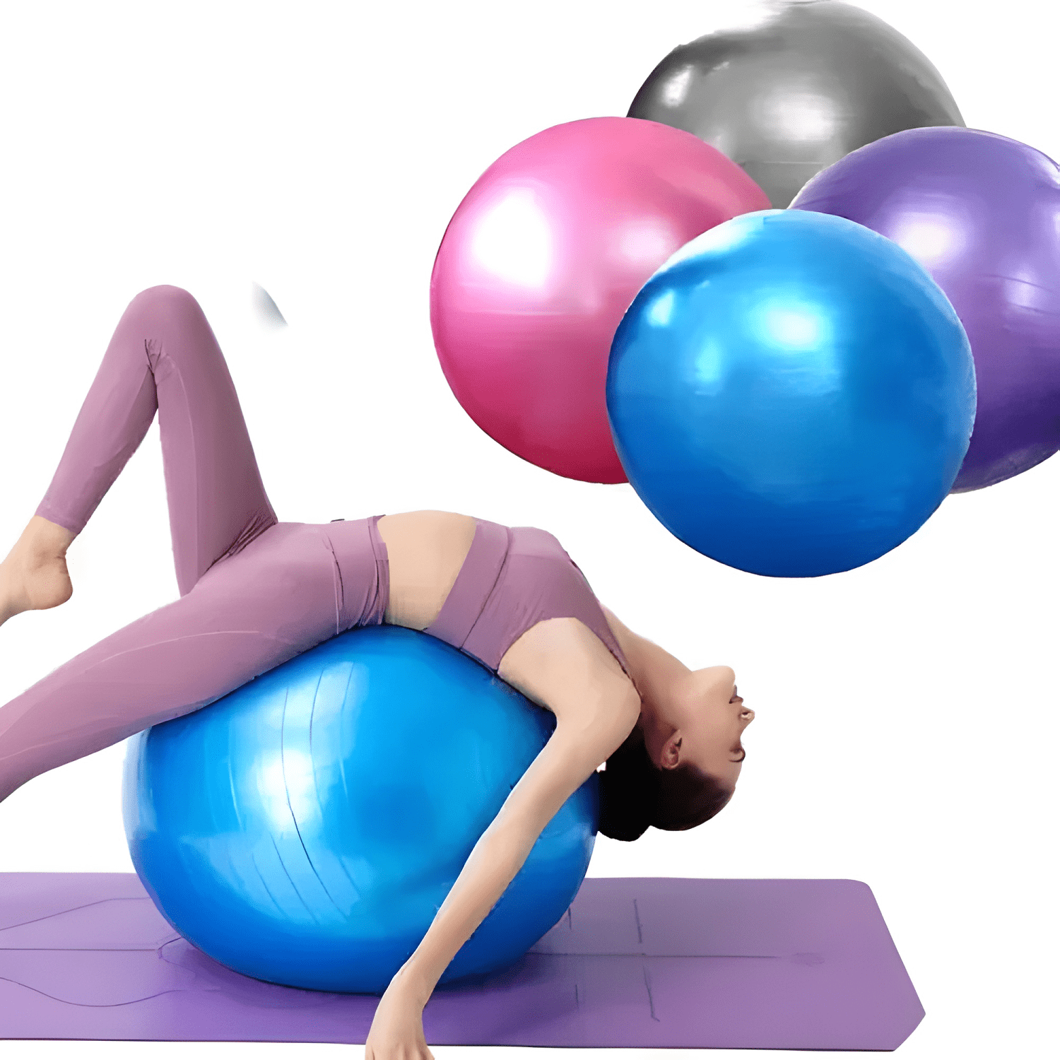 Pelota de pilates 65cm yoga,embarazadas pvc mas bomba manual-1