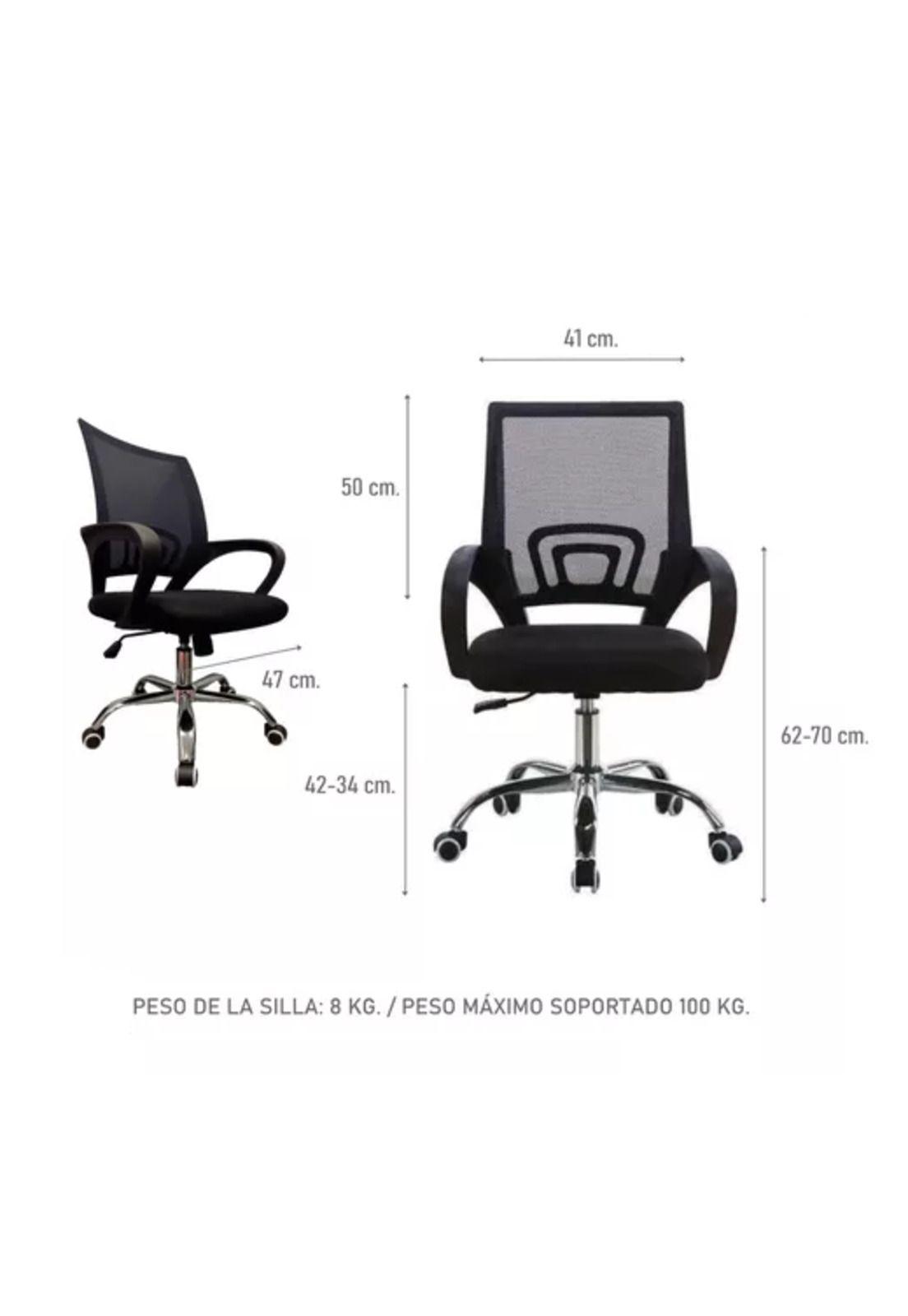 Silla de escritorio ergonómica Lumax Ezri con tapizado de mesh negra-2