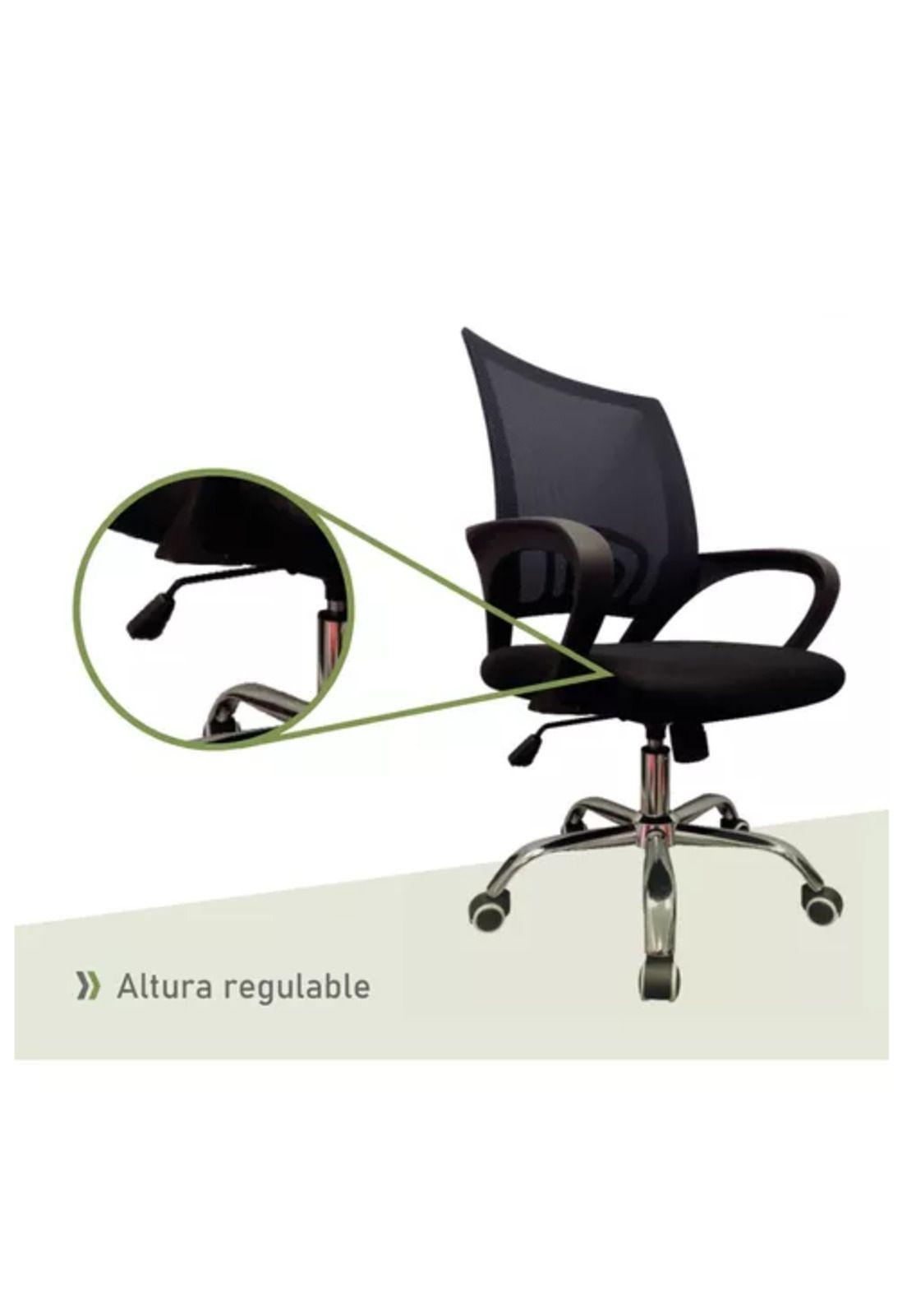 Silla de escritorio ergonómica Lumax Ezri con tapizado de mesh negra-4