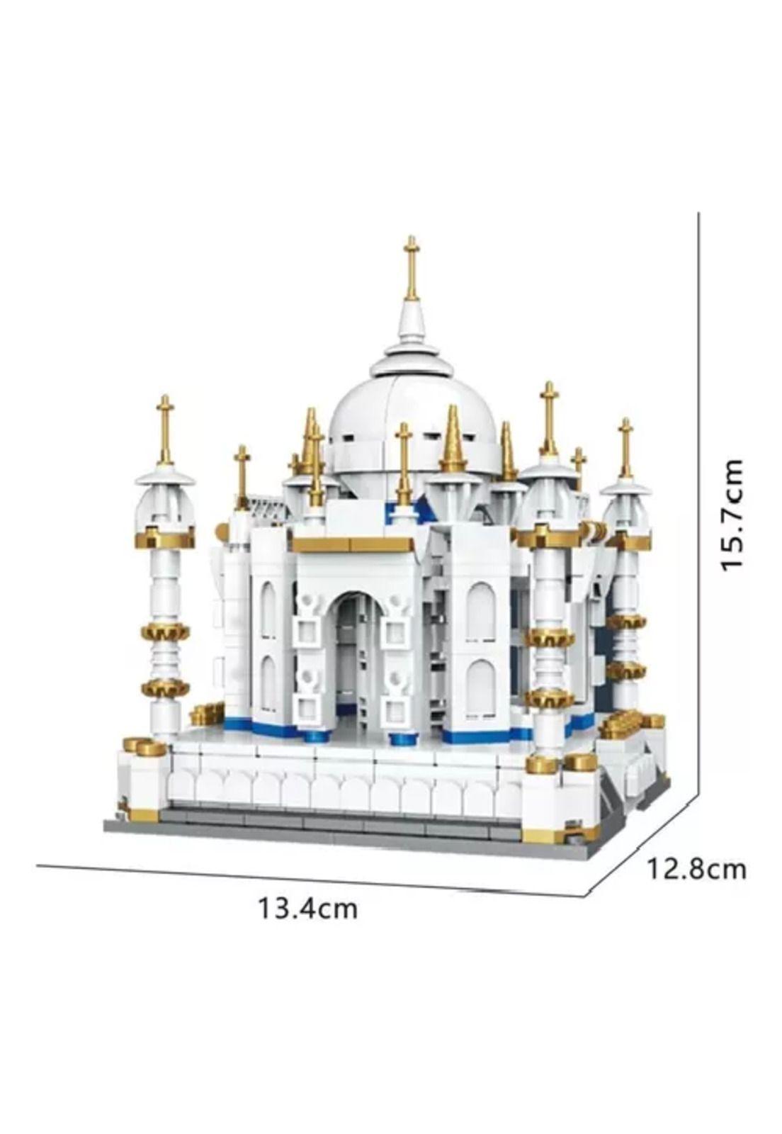Casa miniatura Taj Mahal de bloques de construcción blanca-4