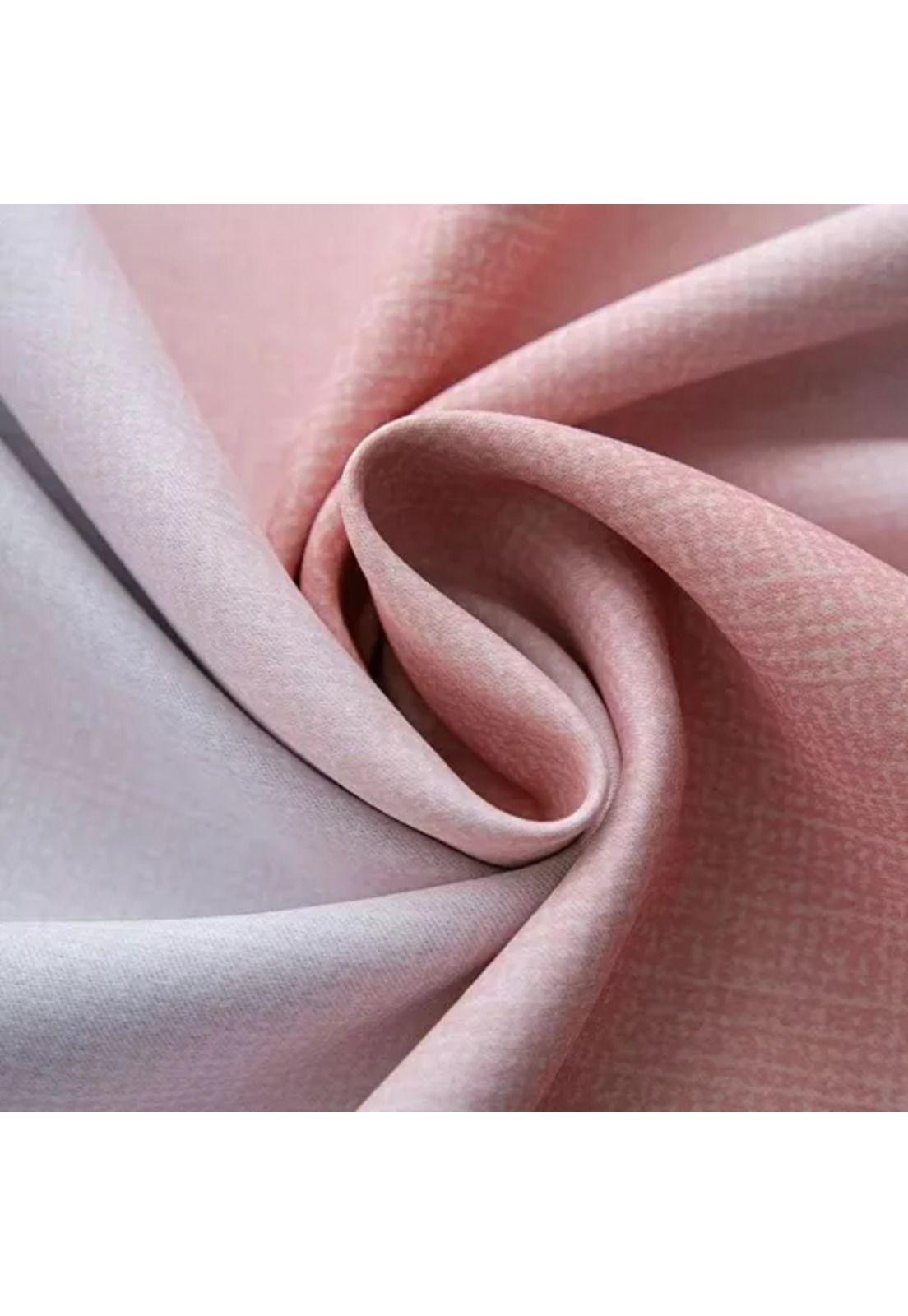 Cortina Blackout 2 Paños 132x210 cm Rosa y Gris-1