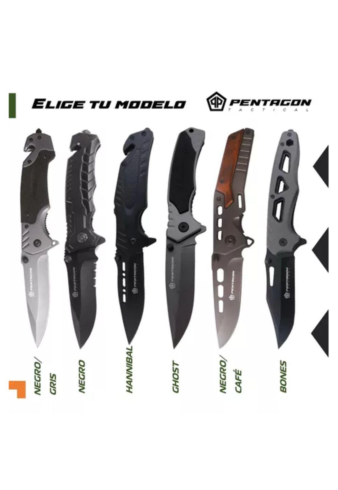 Cuchillo táctico navaja Pentagon, caza, supervivencia, camping, color Hannibal-5