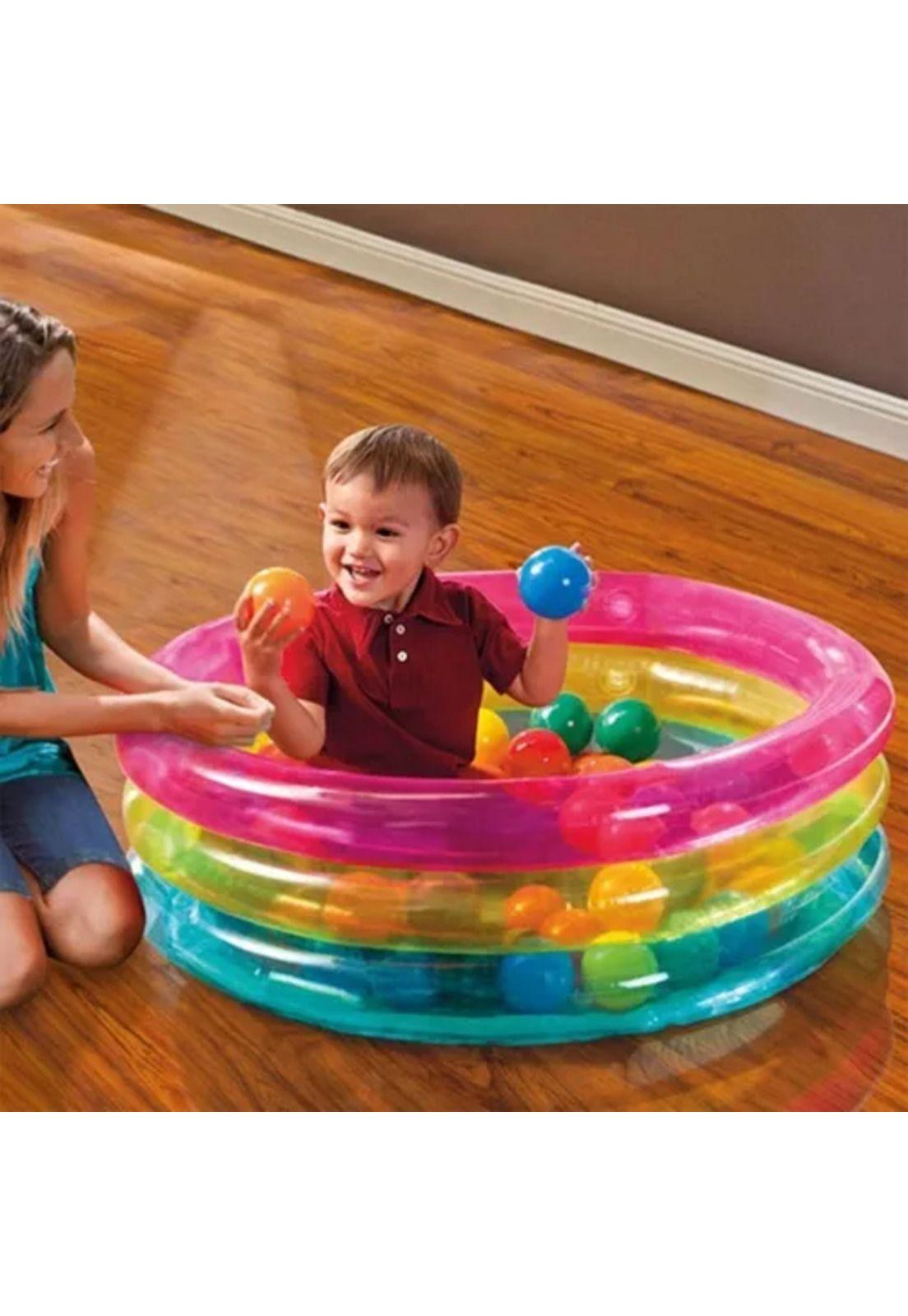 Piscina inflable aros para niños con 50 pelotas-5