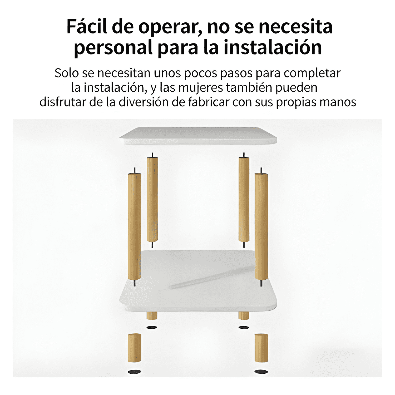 Mesa Centro Minimalista Madera Lateral Doble Repisa 60cm-3