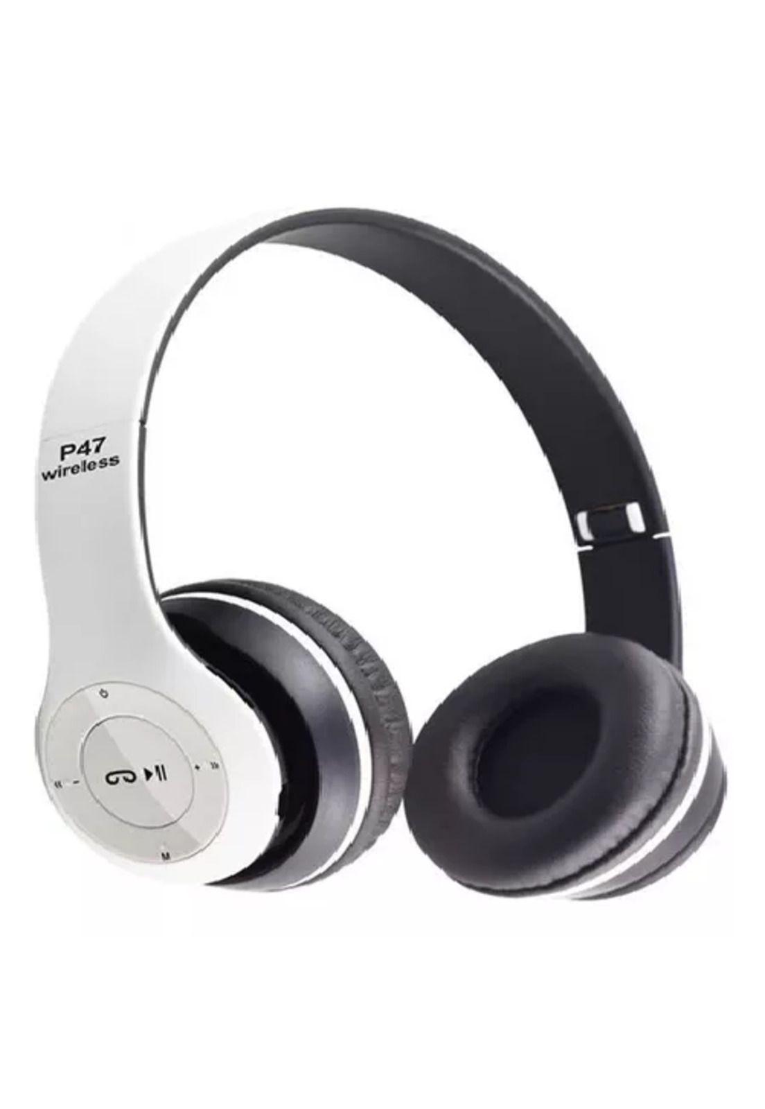 Auriculares plegables inalámbricos P47, para deportes, senderismo y ocio, color blanco-3