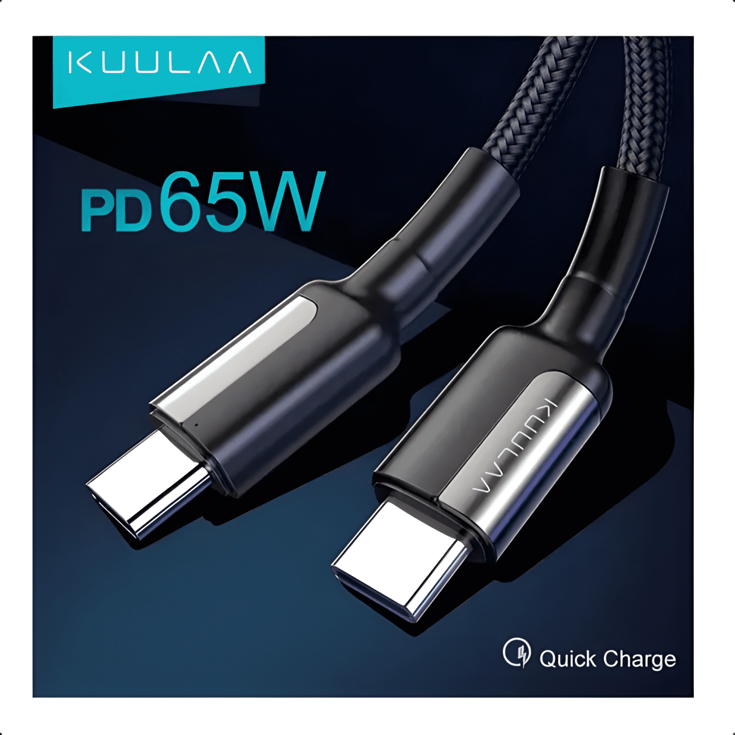 Cable USB tipo c - c carga rápida 65w largo 1 metro-1