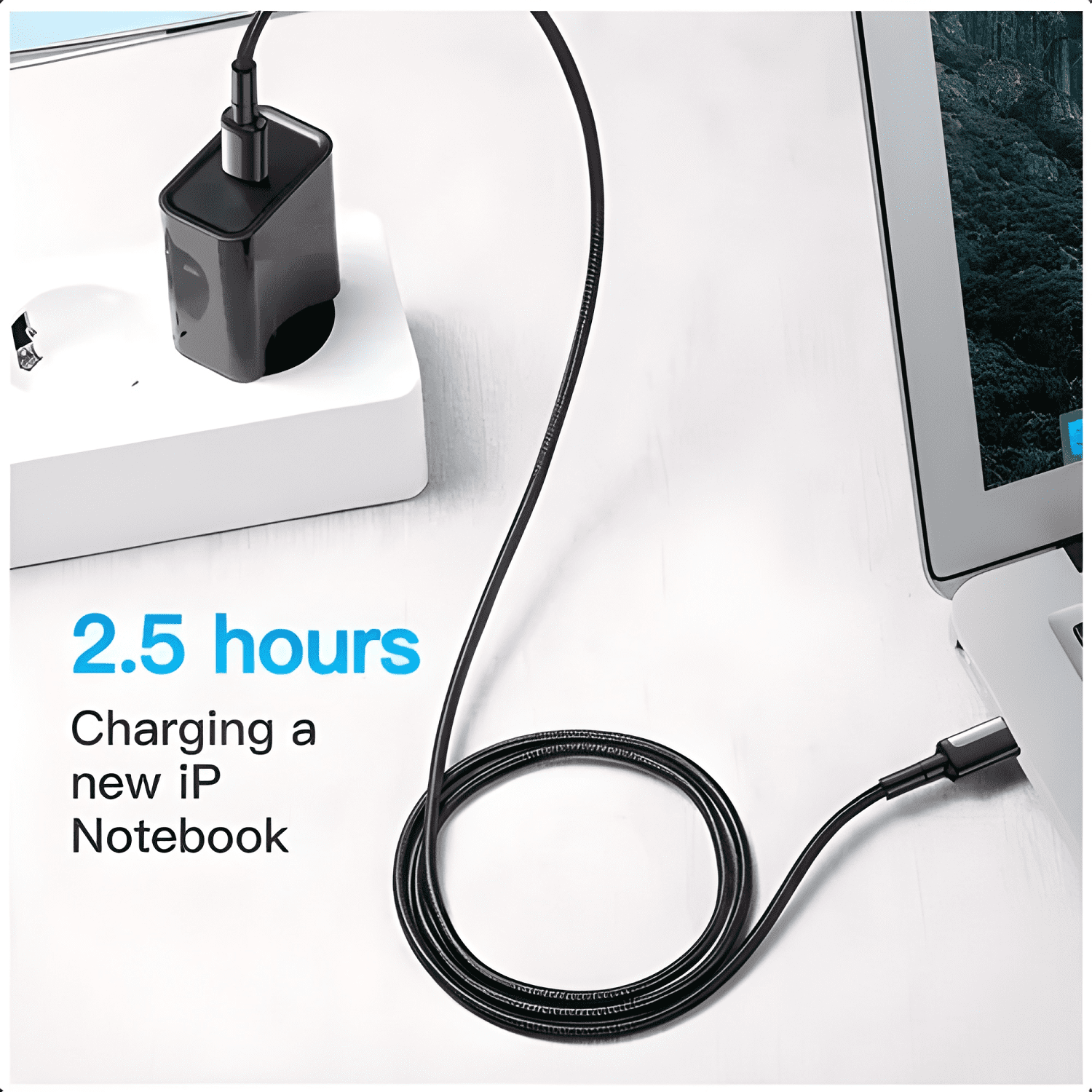 Cable USB tipo c - c carga rápida 65w largo 1 metro-2